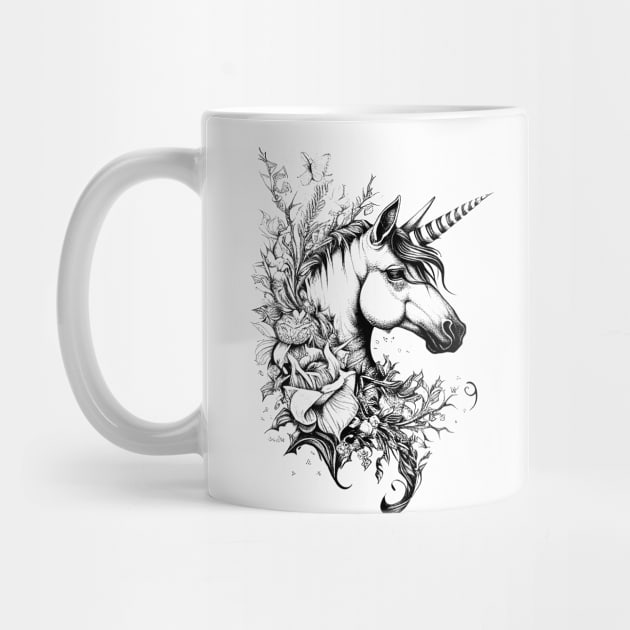 Unicorn Fantasy Wild Animal Illustration Art Tattoo by Cubebox